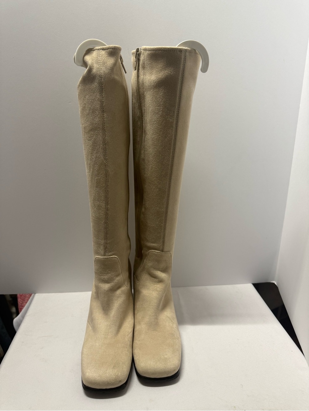 Jeffrey Campbell Beige Tall Block Heel Boots - Picture 7 of 9